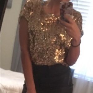 Gold sequin forever 21 top